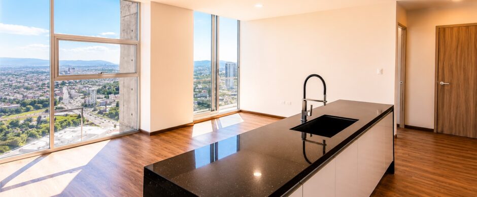 Renta departamento Torre UMA Angelópolis Puebla | Piso Alto, 2 Recámaras, Vista Panorámica