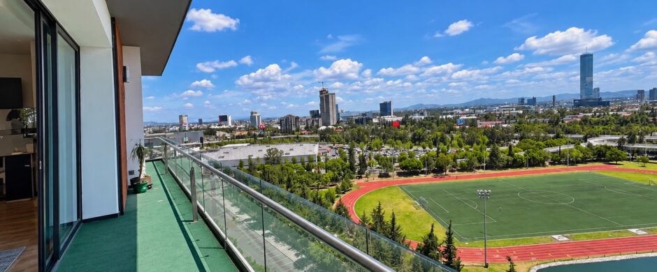 Departamento de Lujo Renta – Venta Frente a Parque del Arte | 3 Recámaras con Terraza | Amenidades